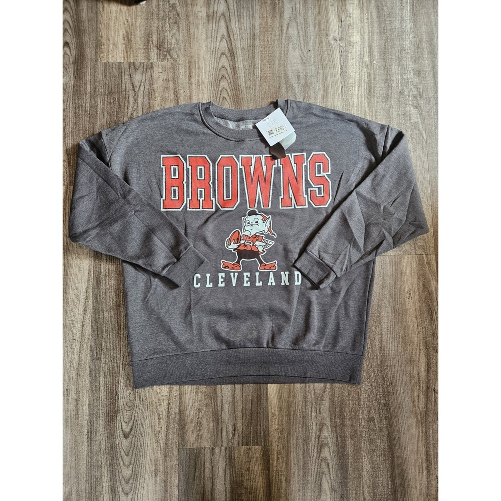 Cleveland Browns Gameday Couture Sweatshirt Gray Size L